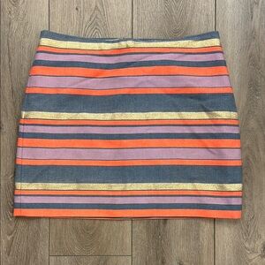 J. Crew Women's Striped w/Metallic Gold Mini Skirt - One of the best they did 4